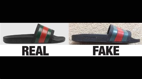 difference between real and fake gucci slides|how to authenticate Gucci slides.